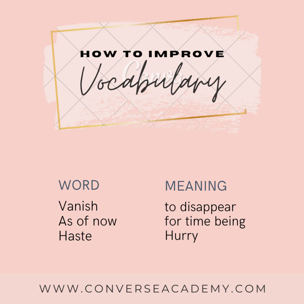 How to improve English Vocabulary